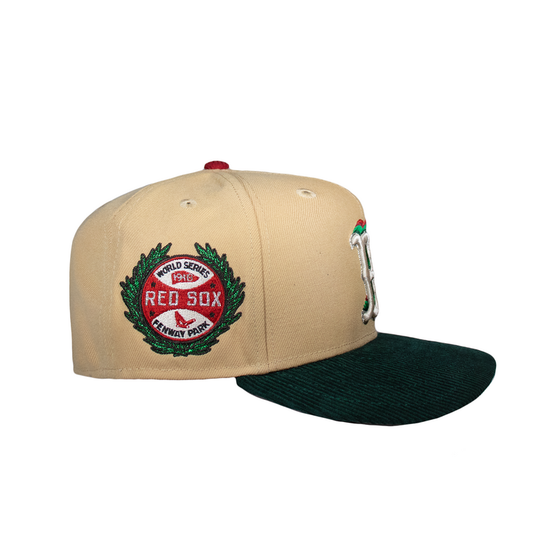 Boston Red Sox 3D Logo Candied Pecan and Corduroy Green 1918