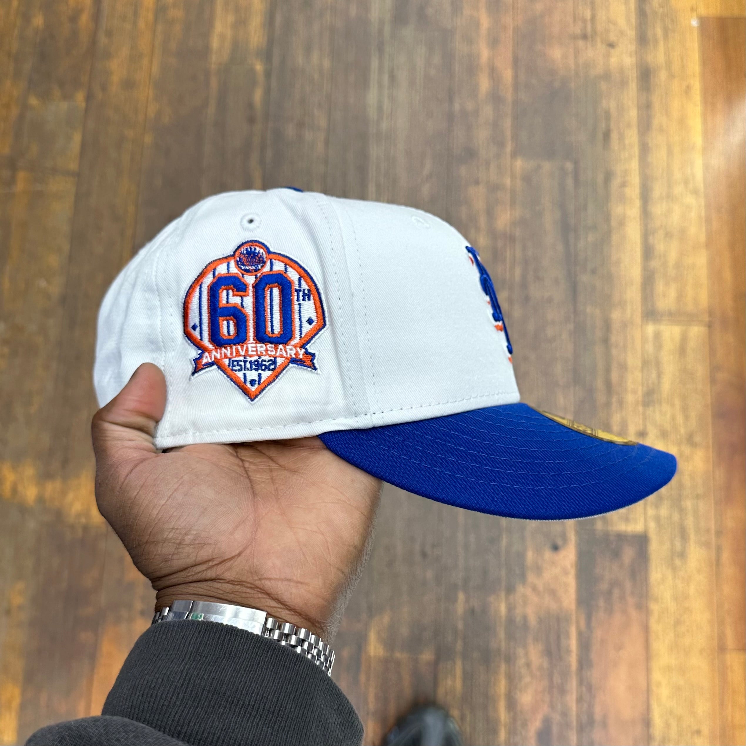 New York Mets White & Royal Blue 5950 Fitted 60th