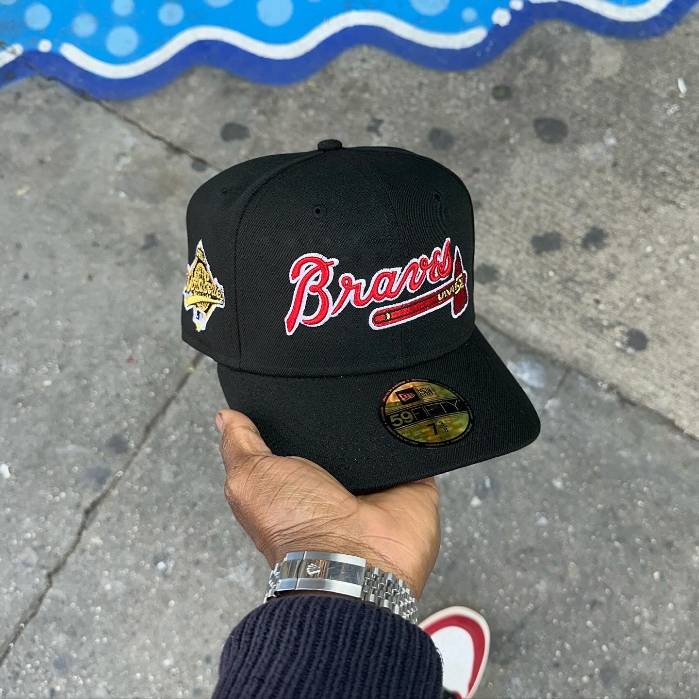 Atlanta Braves All Black Script Logo 1995 World Series
