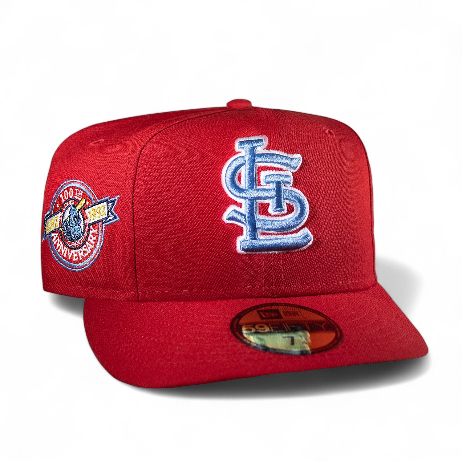 St. Louis Cardinals All Red Sky Blue Logo 100 Years Anniversary