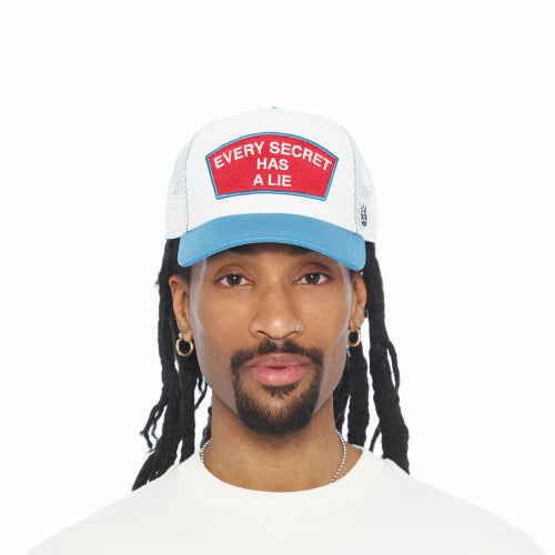 Cult of Individuality "EVERY SECRET HAS A LIE" White And Blue Trucker