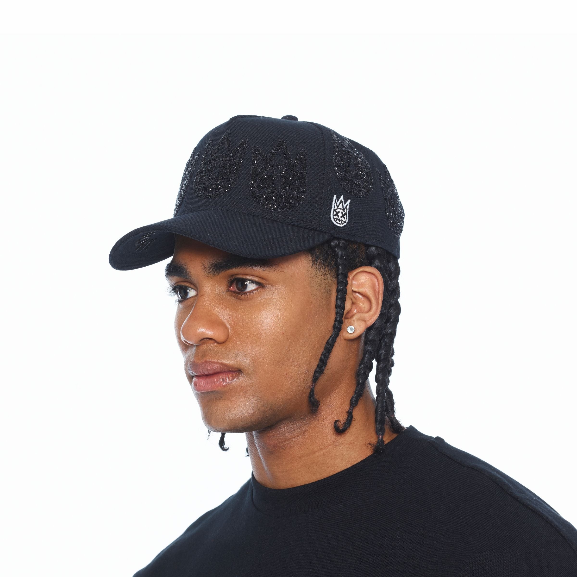 Cult of Individuality Black on Black Multi Crystal Logo  Trucker