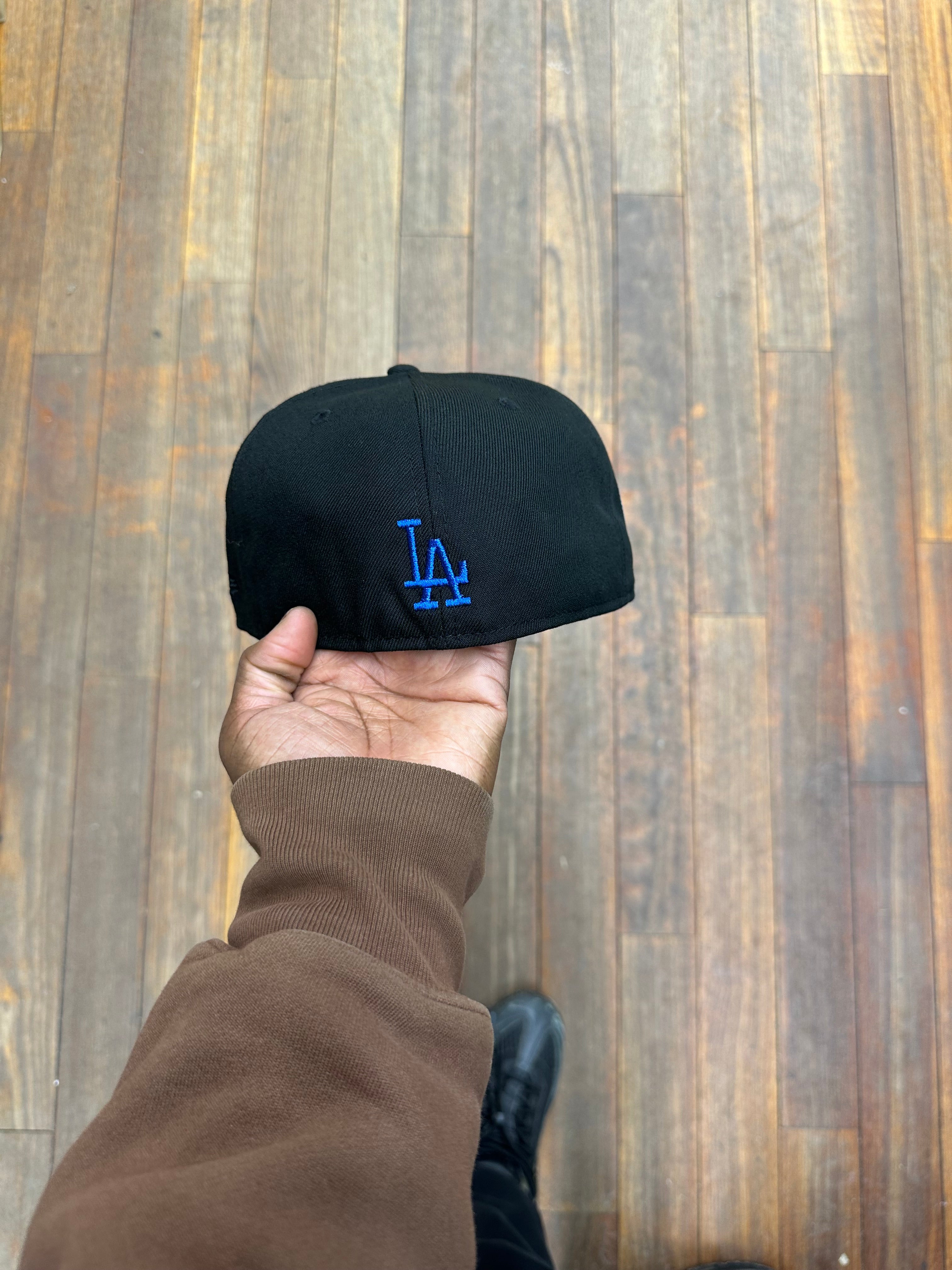 Los Angeles Dodgers Blue Metallic Logo All Black 60Th