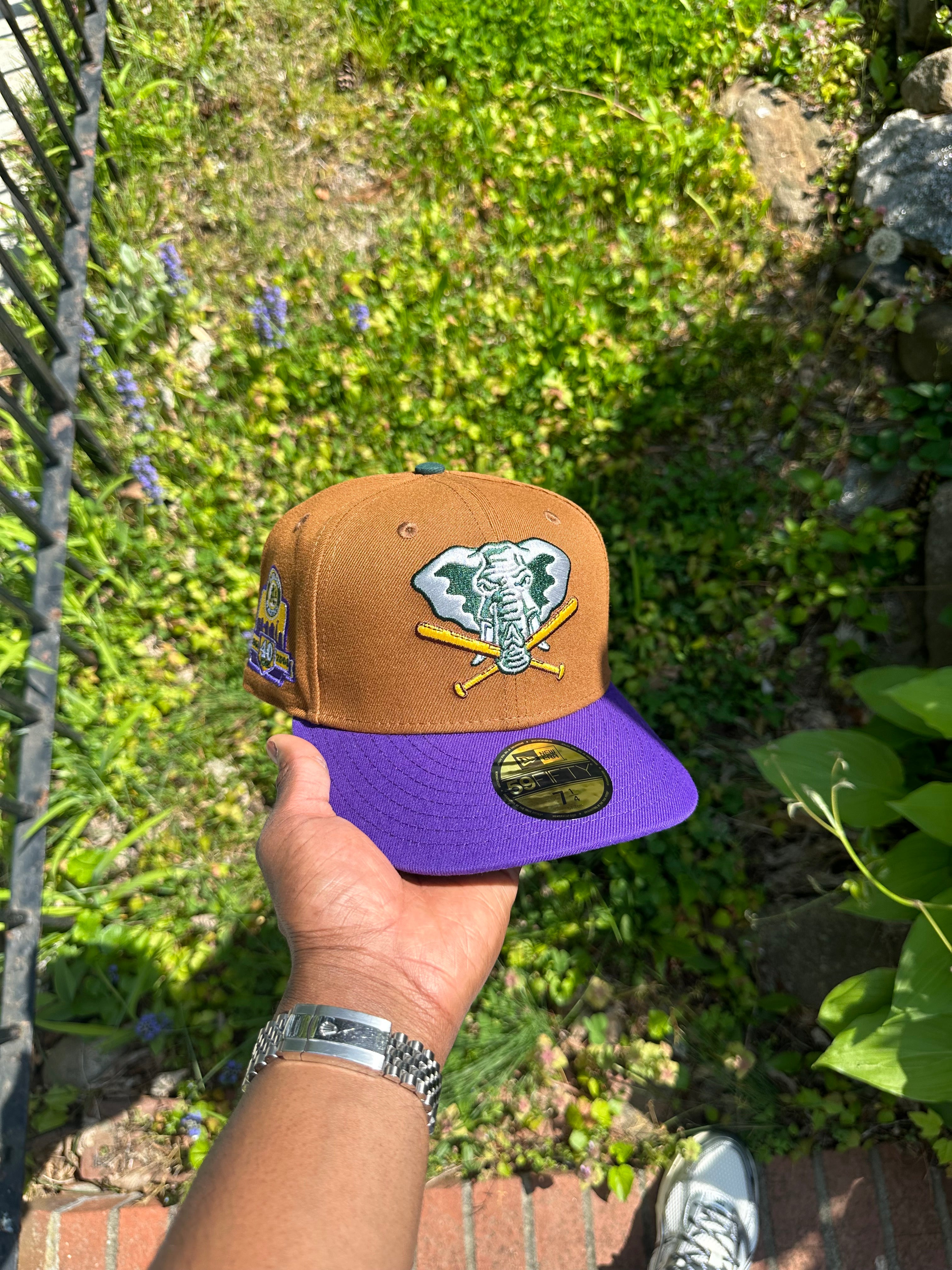 Oakland Athletics Wheat & Purple Stomper Logo 40 Years