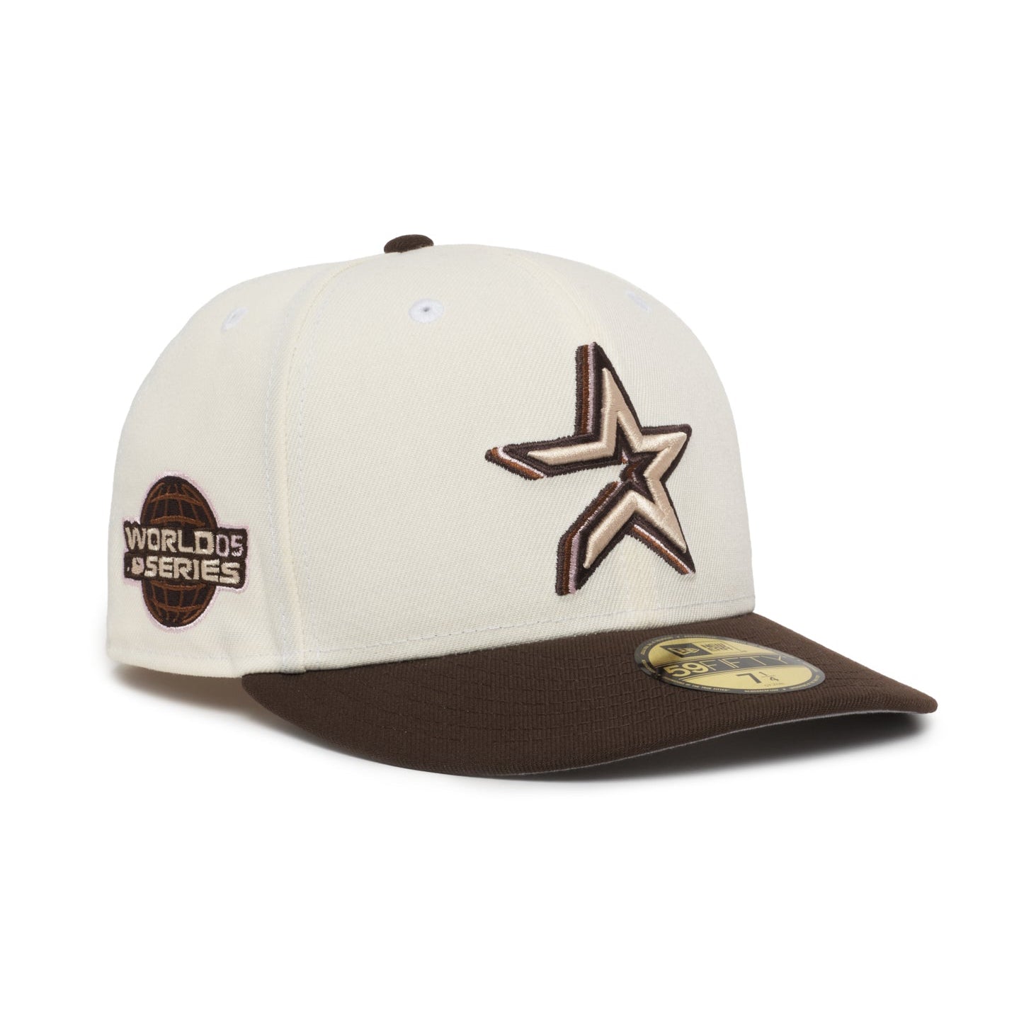 Houston Astros Creme and Brown 3D Neapolitan Star logo 2005 World Series