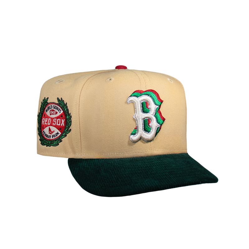 Boston Red Sox 3D Logo Candied Pecan and Corduroy Green 1918