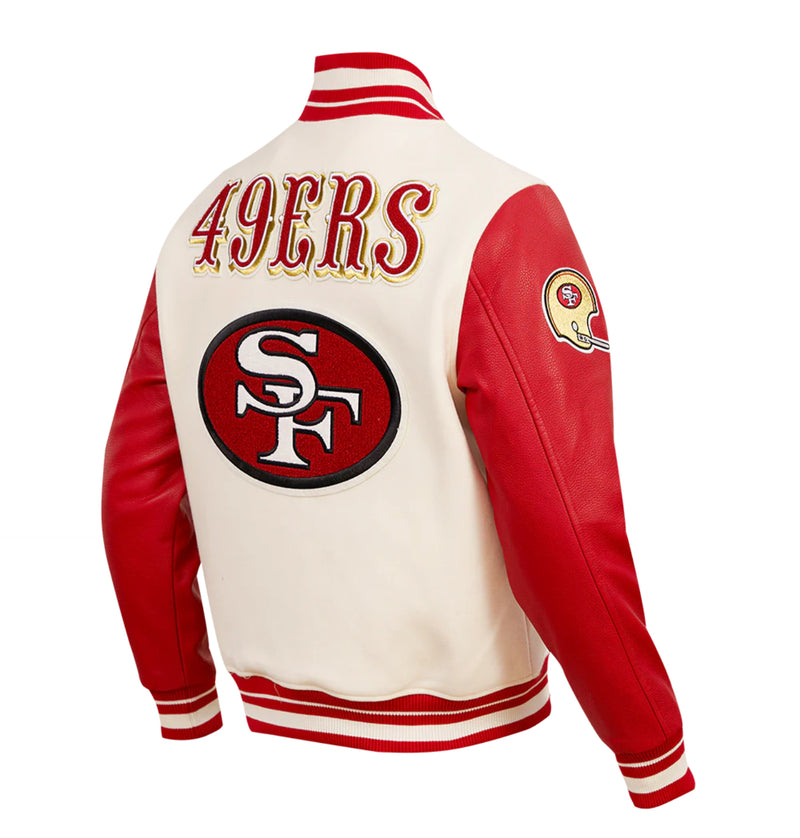 San Francisco 49ers Creme and White Varsity Jacket
