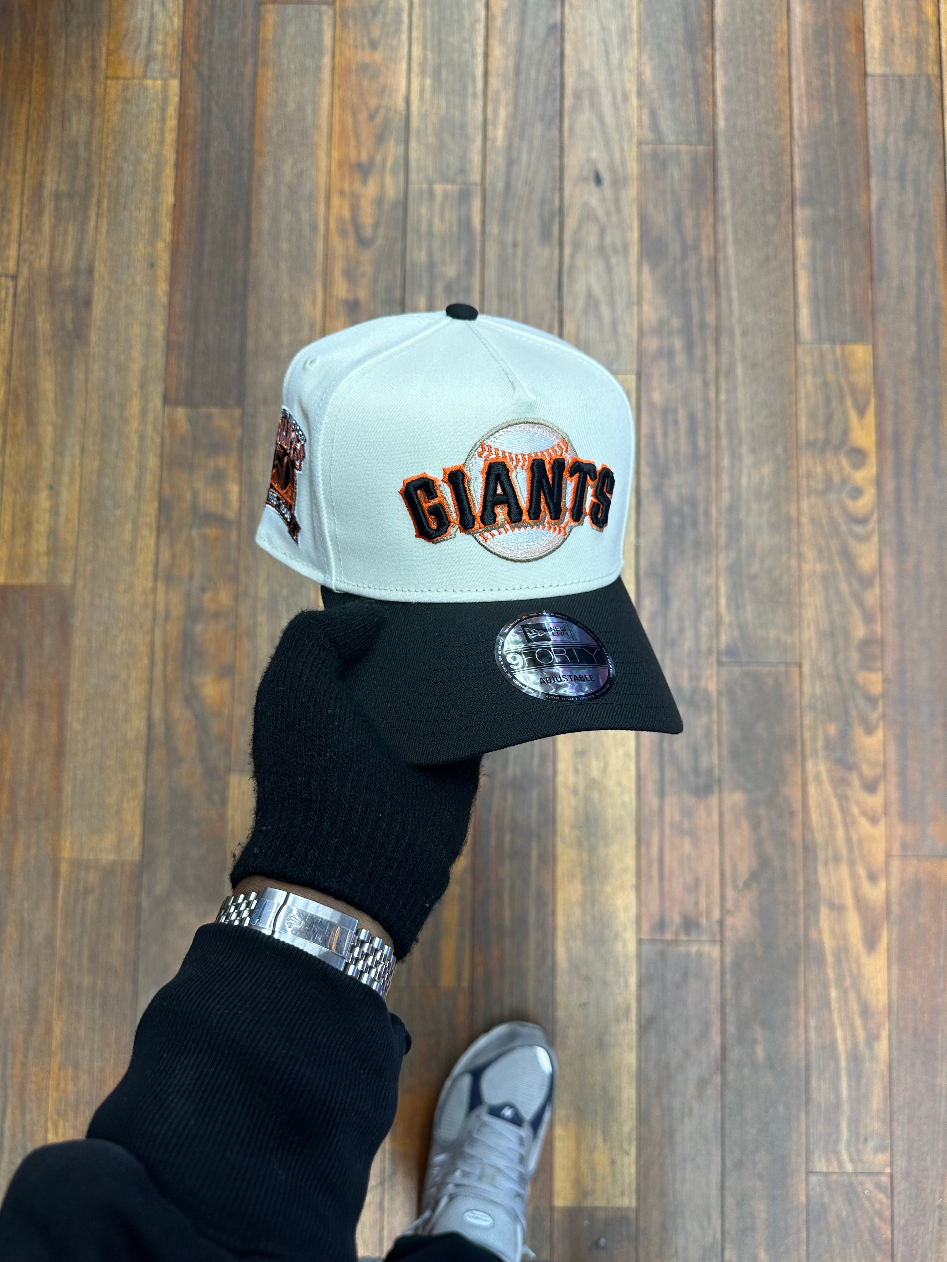 San Francisco Giants Chrome White & Black 940 A-Frame Snap Back 50th