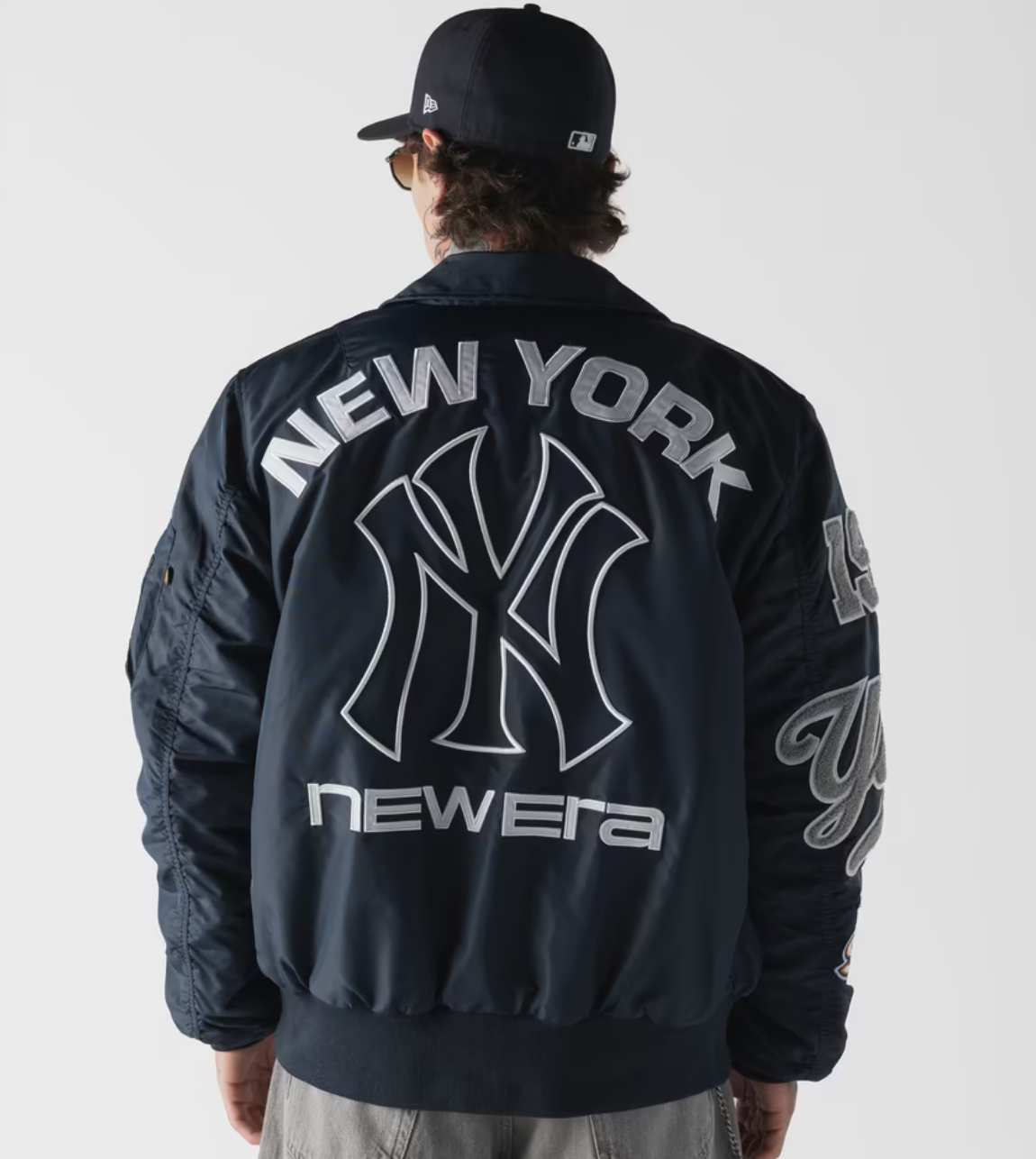 New York Yankees Alpha Industries X New ERA Navy Collared Bomber Jacket