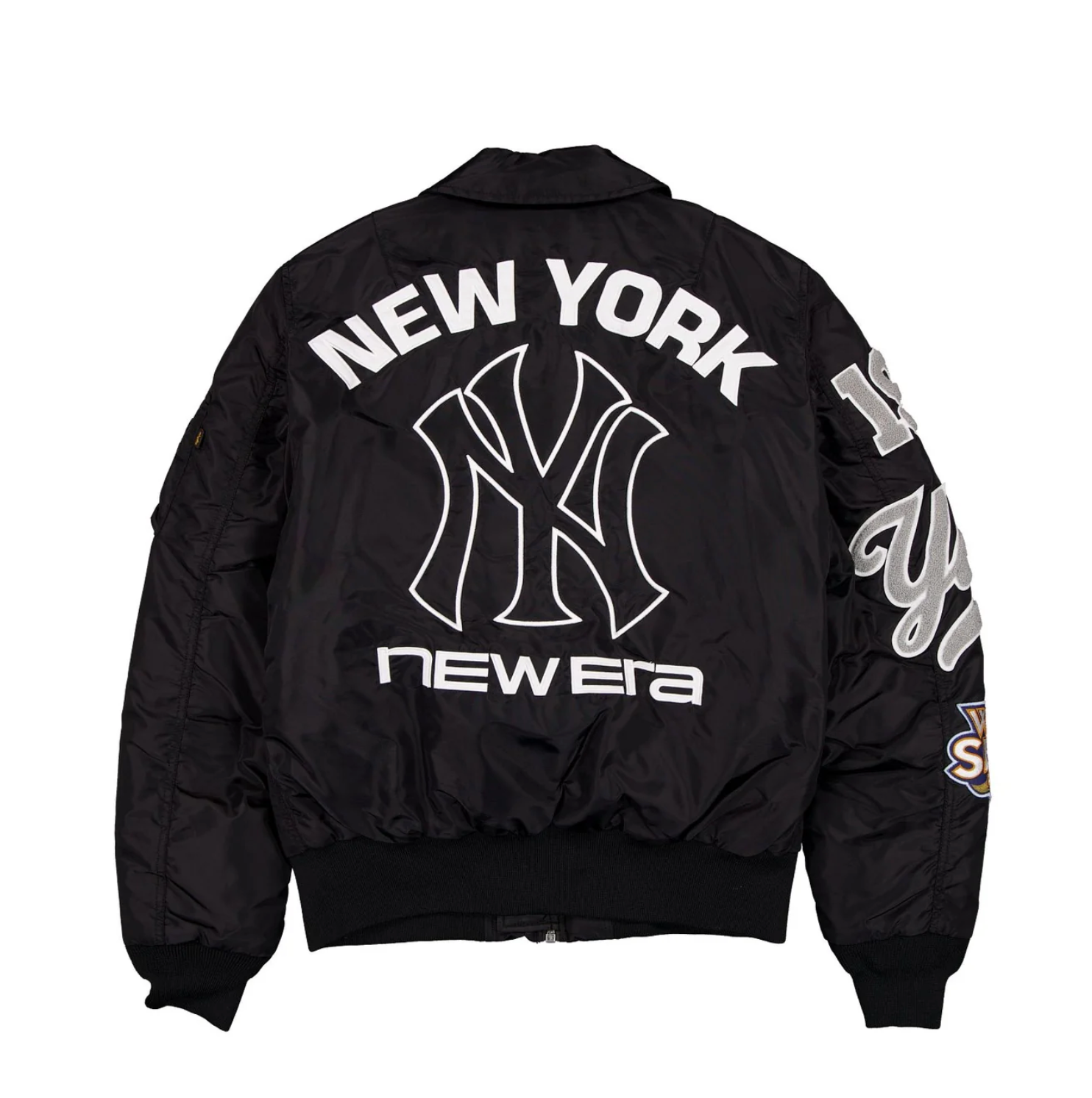 New York Yankees Black Alpha Industries X New ERA Collared Bomber Jacket