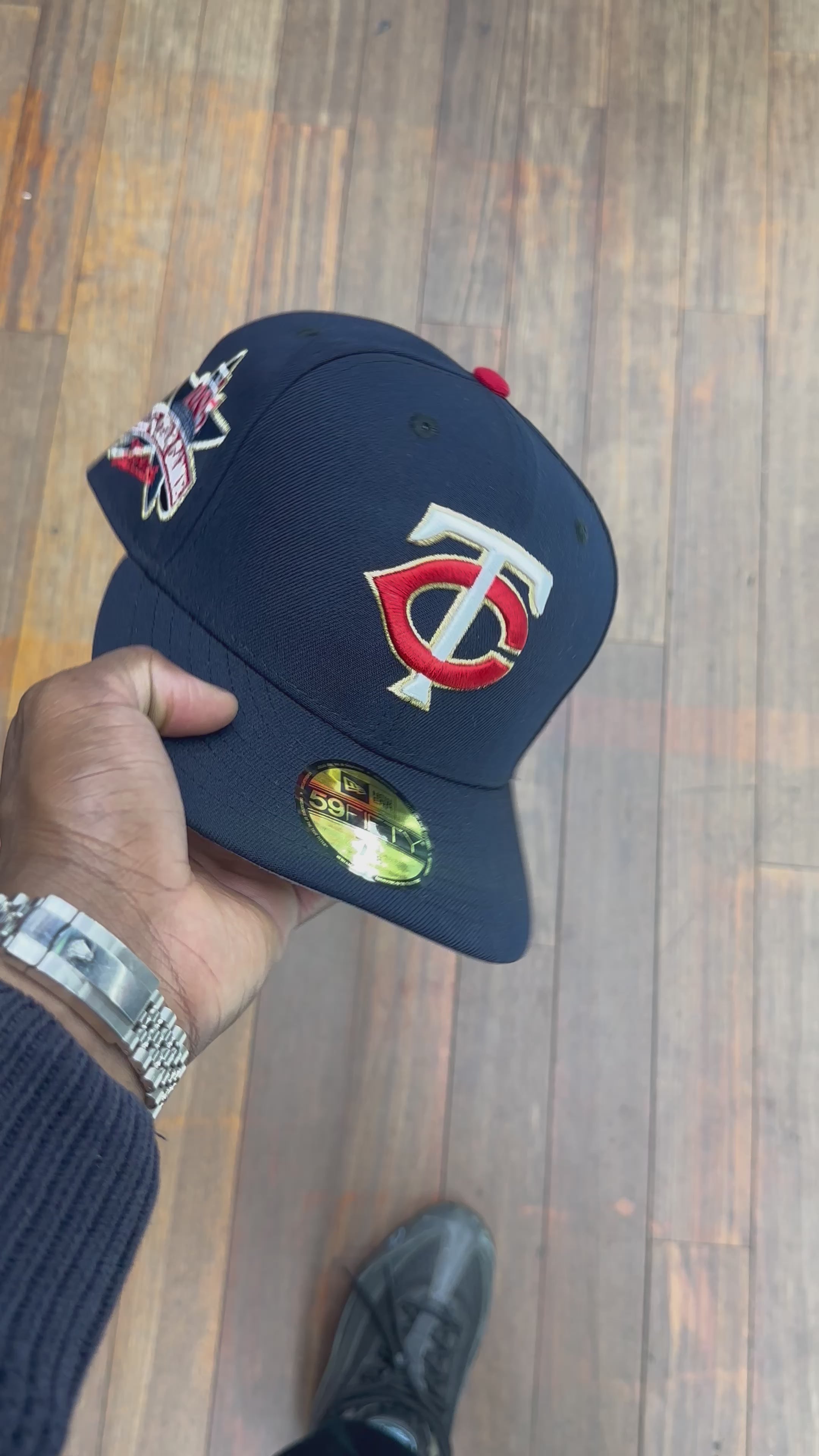 Minnesota Twins All Navy Blue "TC" Logo Gold Outline 85 ASG